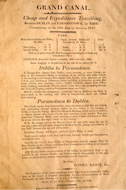OffalyLibraries's tweet photo. #OffalyHeritage drew our attention to this great piece of history shared by Waterways Ireland - an ad for travelling between Dublin & Birr (then Parsonstown) via the Grand Canal where breakfast, dinner & supper were supplied onboard!
#OffalyLocalStudies @LibrariesIre @offalycoco https://t.co/6yWp5NRnBA