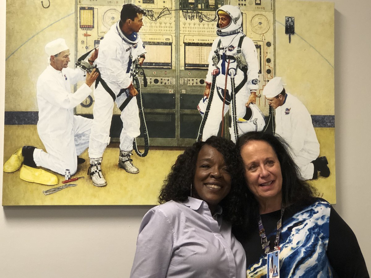 I also got to go into the astronaut NASA suit up room at Cape Canaveral with seamstresses Brenda Blackmon and Jean Wright (both wonderful women). They sewed thermal blankets and crucial fabric fillers between the tiles on the Space Shuttle.
