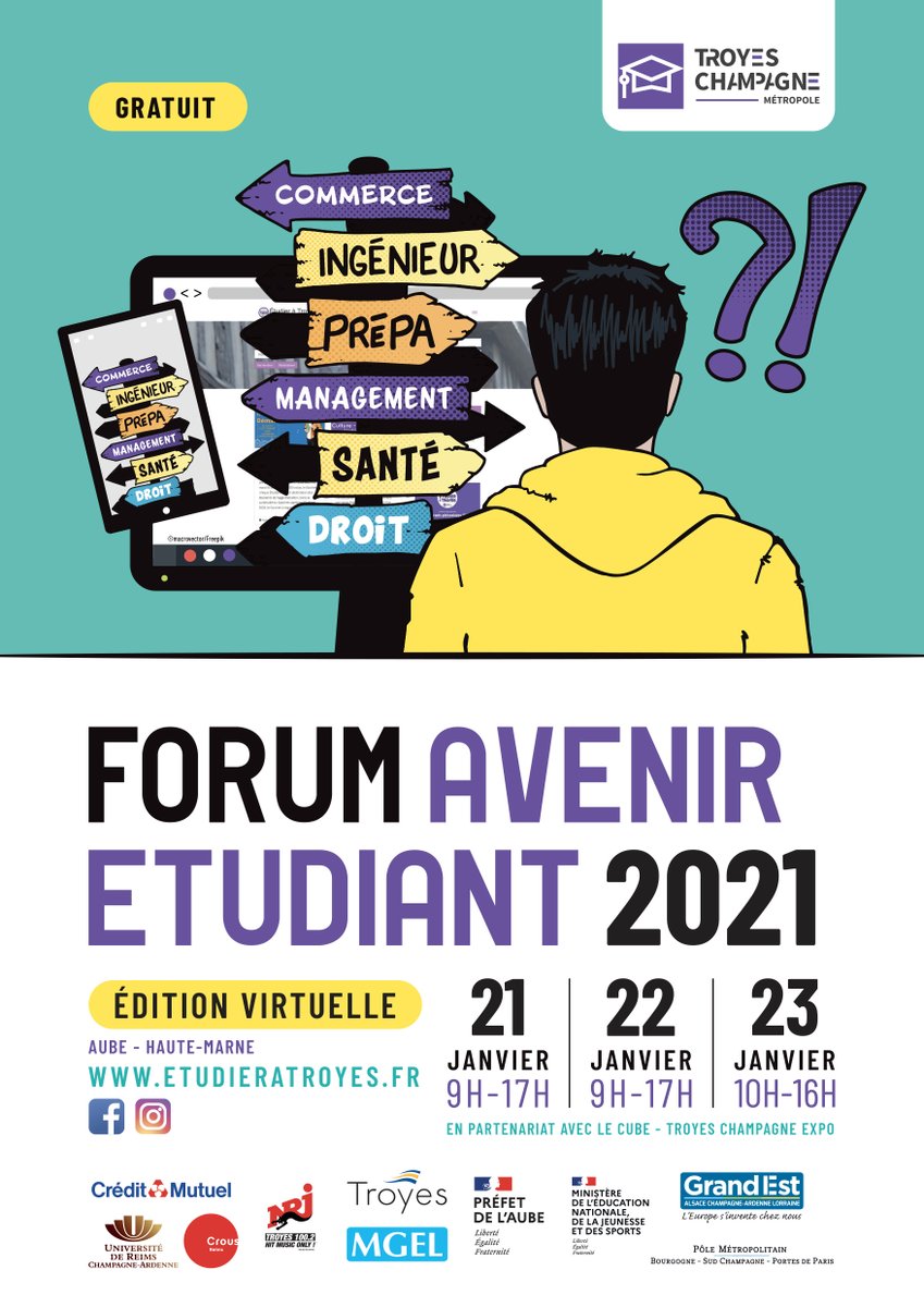 UTTroyes's tweet photo. Vous souhaitez intégrer une Grande École ? Rencontrez-nous ! Nous sommes présents du 21/01 au 23/01 sur le Forum virtuel #avenir #etudiants @VilledeTroyes. Pour découvrir nos formations UTT rendez-vous ➡ https://t.co/MIMjcS9jRb...
N'hésitez pas à nous rejoindre !#UTT #MeetUTT https://t.co/8v5EGqex6a