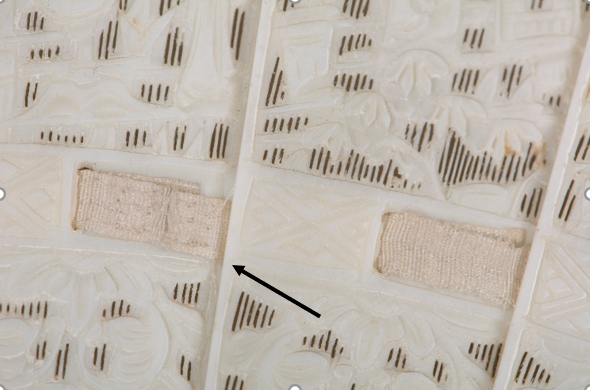 7. Here, a combined stitched and adhesive support was most effective. A Lascaux® support provided full coverage and, with the stitching, was used at a low concentration to avoid stiffening. Lascaux® can be reactivated by acetone which is unharmful to ivory.  #NatSCAConservation