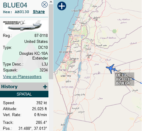SirListenalot's tweet photo. #BLUE04 showing up again. #KC135's #AE04DF 58-0088 as #BLUE02 and #AE063F 57-1441 as #BLUE12 heading for a rendezvous. "12" indicating there is a second cell on its way as well... https://t.co/ovSSJEw2ug