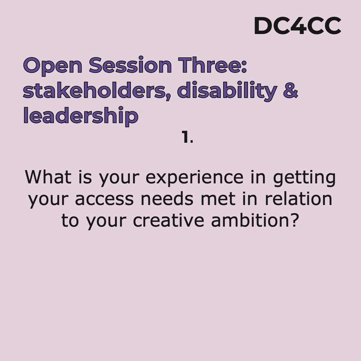 CambJunction's tweet photo. Disability Consultancy for Creative Change (#DC4CC) is a disability-led research project that aims to take vital steps in changing the landscape for D/deaf & Disabled professionals in the performance sector
Session 3: STAKEHOLDERS, DISABILITY & LEADERSHIP https://t.co/6ApQiFRNFo https://t.co/mVgBkR61ko