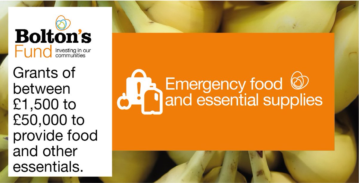 BoltonCVS's tweet photo. Bolton’s Fund Emergency Food and Essential Supplies

We have revised the guidelines and you can apply for the following:
Food  
Logistics 
Essentials
Rent 
Publicity 
Expenses 
Training  
Equipment 
Administration 

Apply now: https://t.co/eZ3cx23ksT https://t.co/8683qsTQcp