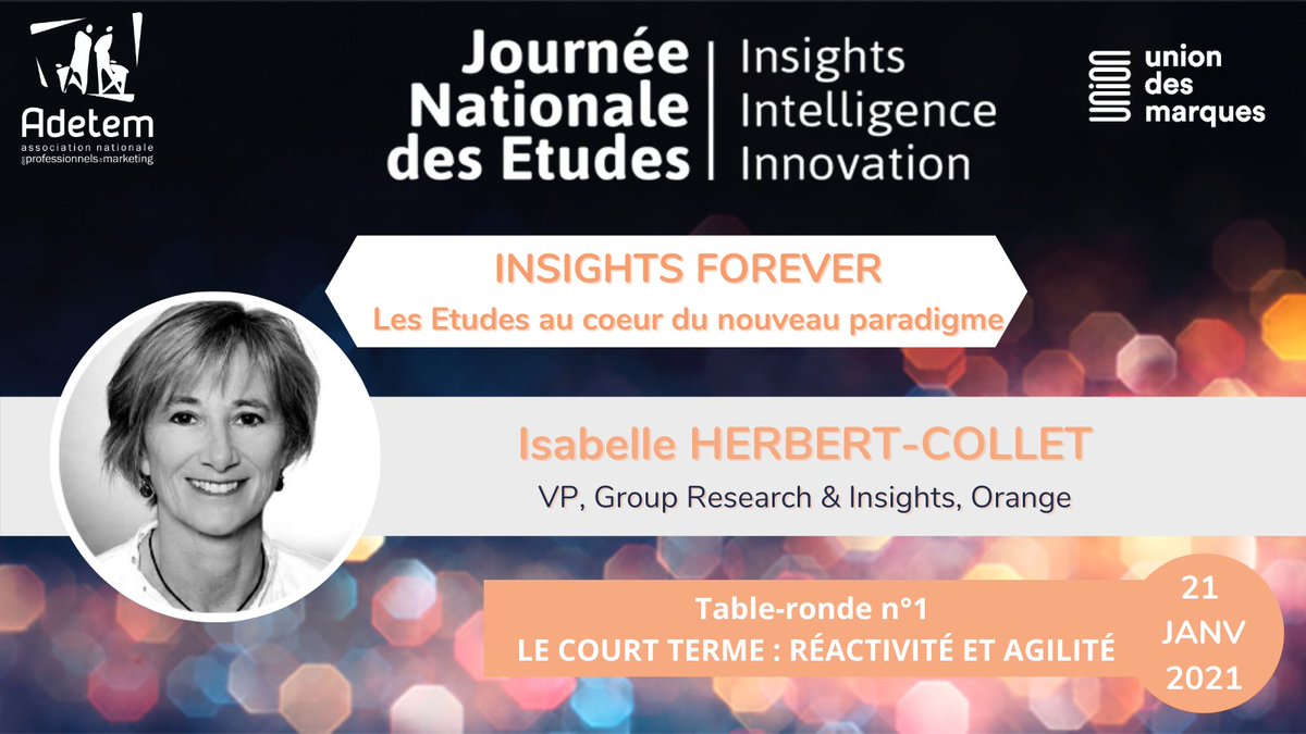 DIRECT 

« Enorme enjeu pour la fonction #études : il faut savoir se réinventer et se renforcer. La voix du client peut arriver de plusieurs endroits, et pas uniquement via le service études.»
 
#JNE2021#Etudes

<a href="/MeryemAmri/">MeryemAmri</a> <a href="/Uniondesmarques/">Union des marques</a> <a href="/HerbertCollet/">Isabelle Herbert Collet</a> @Orange