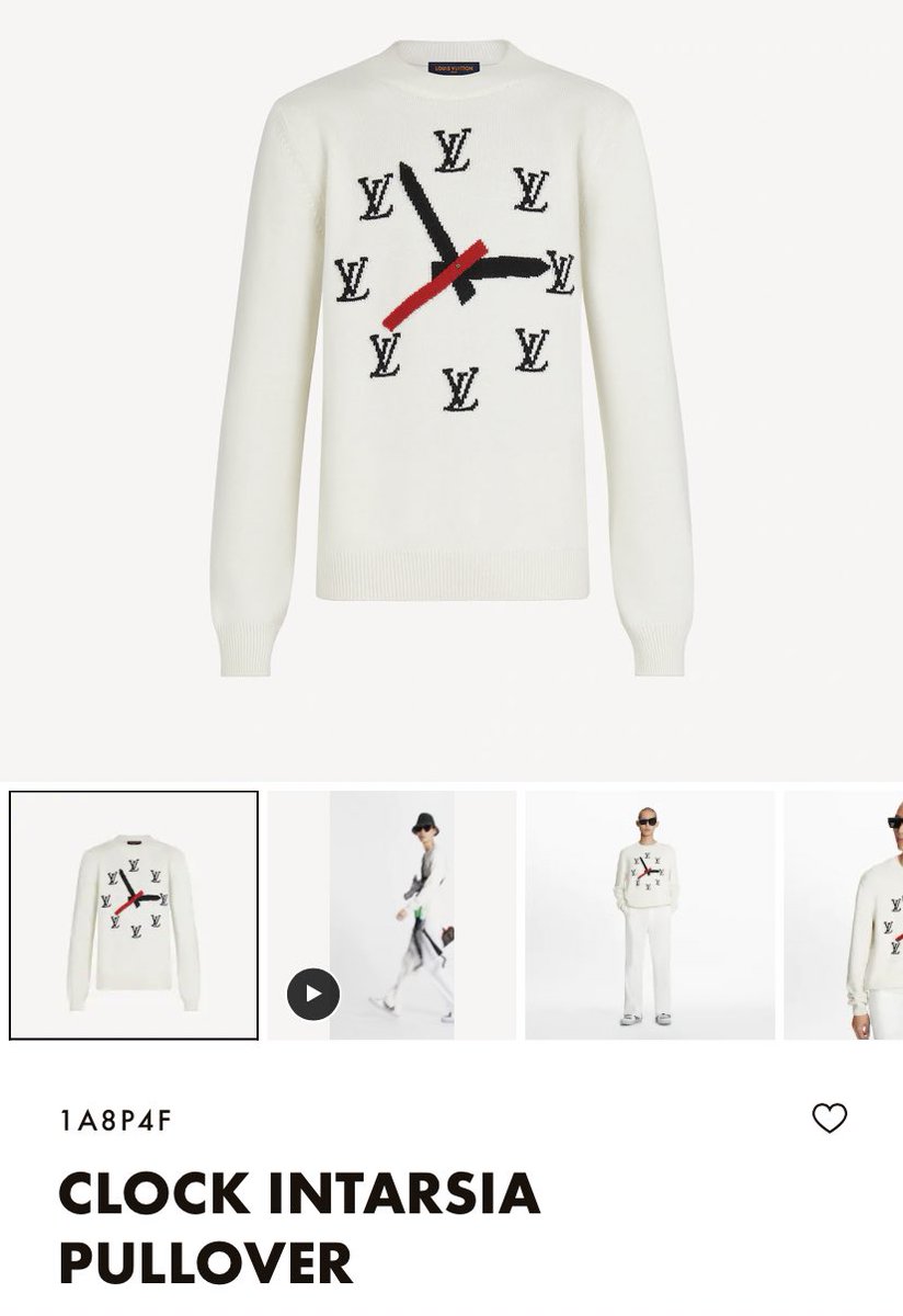 Louis Vuitton 2021 Clock Intarsia Pullover - Neutrals Sweaters