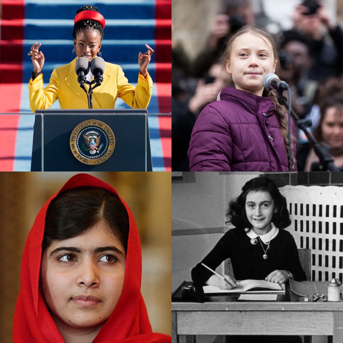 Teaching our young girls that they have a voice is possibly one of the most important lessons they will ever learn #AmandaGorman #GretaThunberg #malalayousafzai #AnneFrank #wordscanchangetheworld #wordshavepower #words