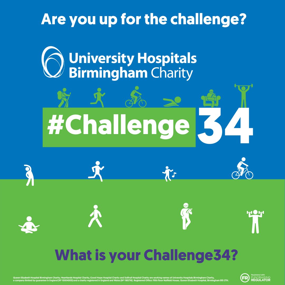 Do you fancy a challenge this February? Why not try UHB Charity's #Challenge34? 
To find out more, or sign up visit:
hospitalcharity.org/shop/product/c…