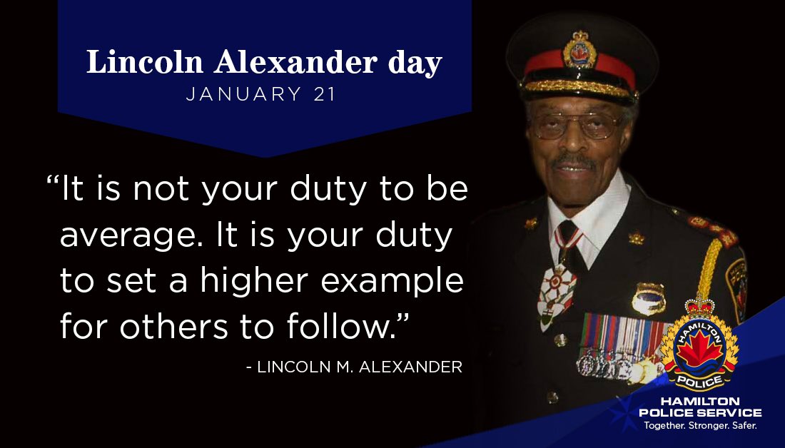 Today we pay tribute to Lincoln Alexander.
A man who rose above existing prejudices &amp; racism to help shape the diverse &amp; inclusive country that we live in today.
His long service &amp; inspiring commitment to his community, Parliament &amp; especially his home, #HamOnt.
#LincolnAlexander