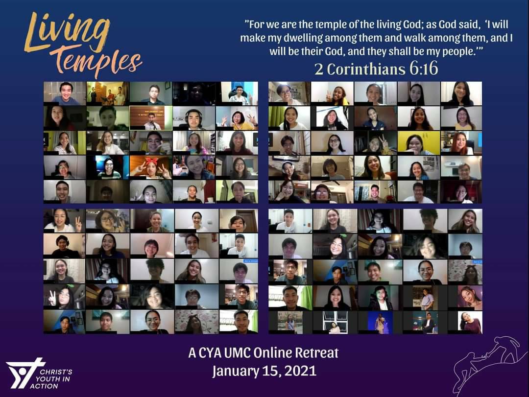 weare_cya's tweet photo. Last Jan 15&amp;16, CYA UMC held their #firsteveronline retreat #LivingTemples!

The guiding verse 2 Corinthians 6:16 "For we are the temple of the living God; and God said ‘I will make my dwelling among them &amp; walk among them"

Here's to being living temples of the Spirit each day! https://t.co/HEYwimFRnf