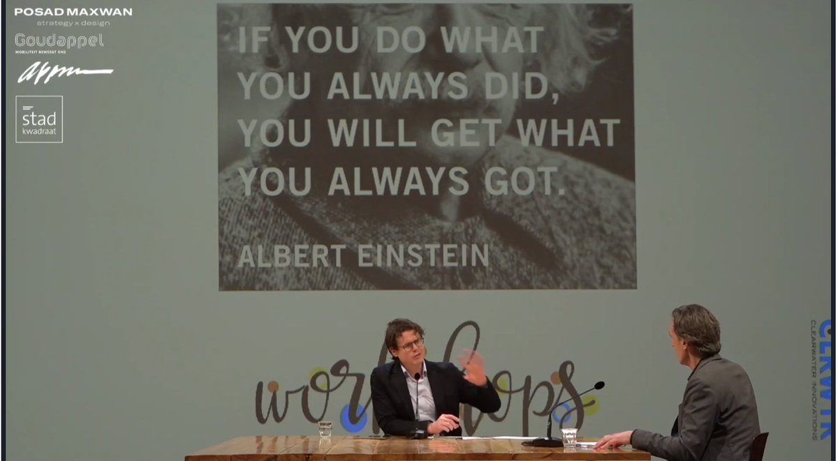 Keynote spreker Kenan Aksular #hubhollandhub geeft deelnemers aan de sessies van vanmiddag een goede aansporing mee: "If you do what you always did, you will get what you always got." #mobiliteitshubs <a href="/De_Zwijger/">Pakhuis de Zwijger</a>