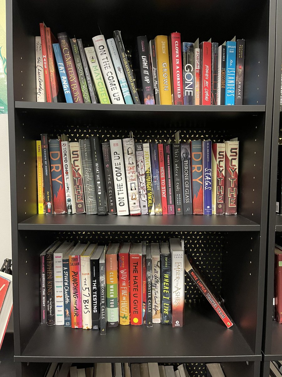 Y’all! This makes my heart sing! My Ss picked in class choice novels to read this quarter. These are THEIR choices! Many are reading the same books across my classes because they recommended them to other Ss! 📚💜 #readwhatyoulove #readingshouldbefun #studentchoice