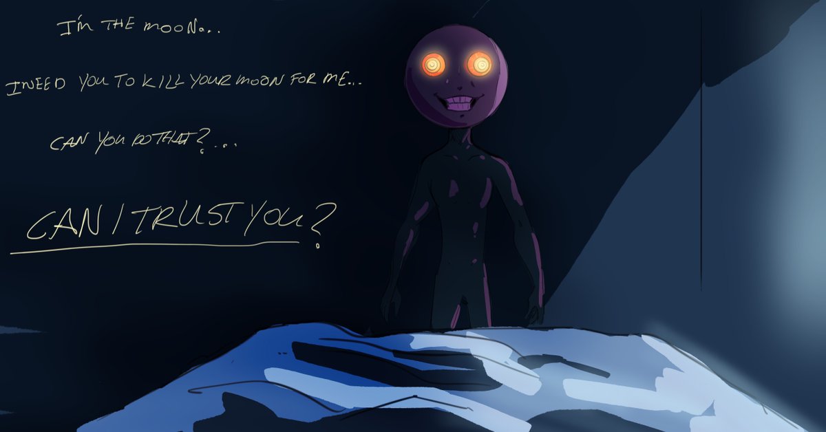 if you want to support my writing simply give me $20 million dollars to make a video game about a new and sinister moon voiced by mike patton telling you he wants you to kill the old moon and giving you a gun