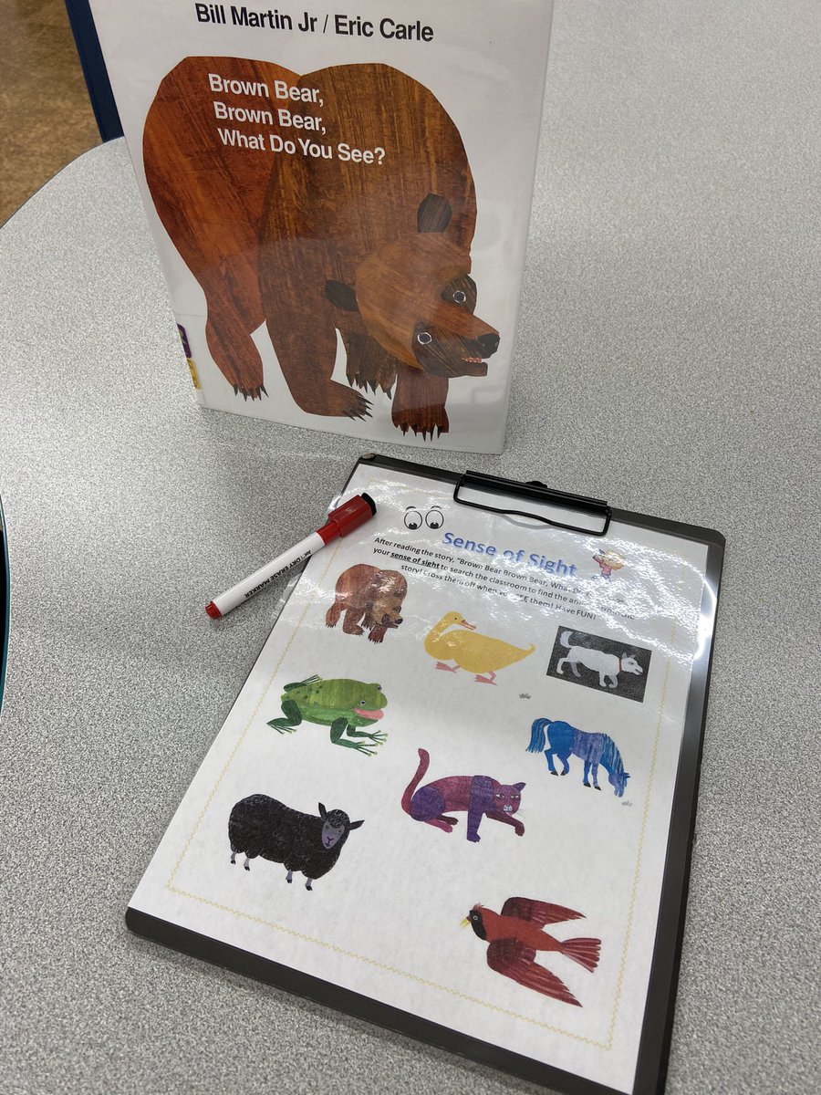 MissCatania28's tweet photo. Continuing the “My 5 Senses” Unit with the sense of sight! 👀 First we will read “Brown Bear, Brown Brown What Do You See?” Next, we will go on a classroom hunt to find the animals from the story using our sense of sight. Can you SEE the animals?🐻@Tiegerman85 https://t.co/agfMe9tdR8