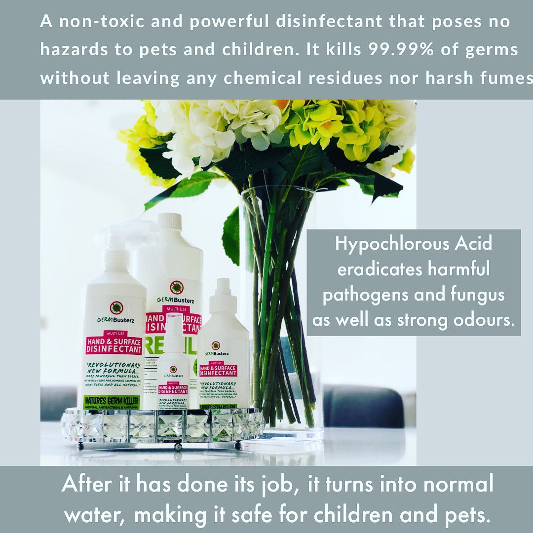 #GERMBusterz #hypochlorousacid #nontoxiccleaning #chemicalfreeproducts #killgerms