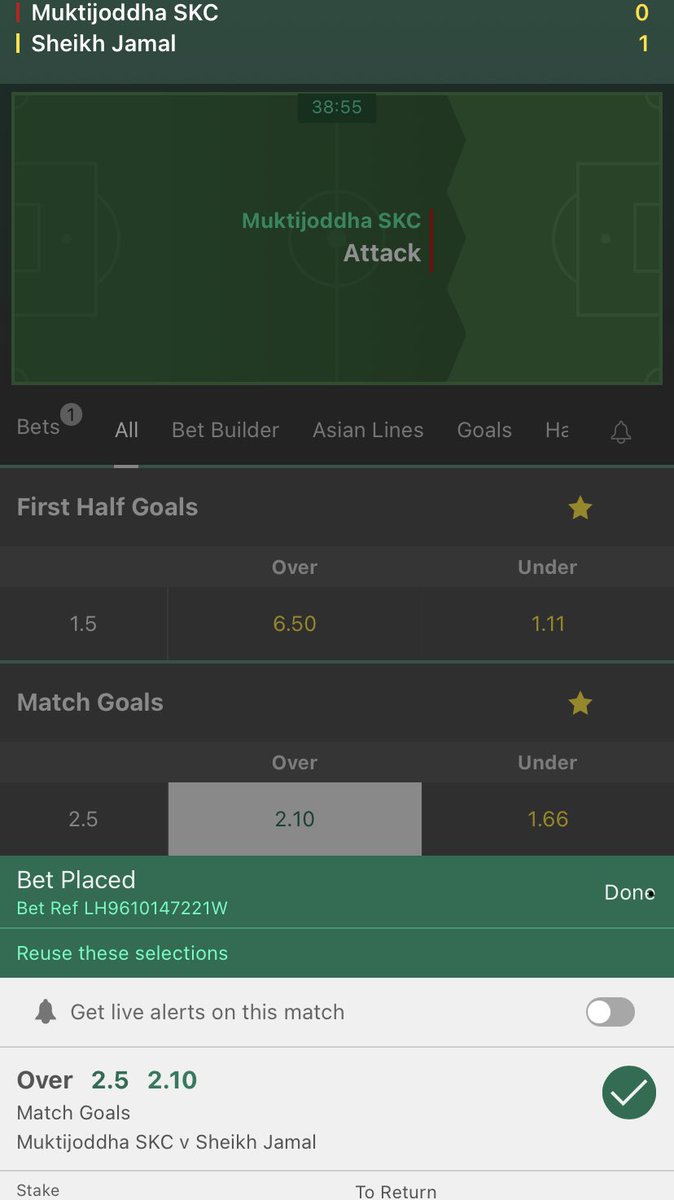 cornerm17471203's tweet photo. O 2.5 alert was for O 1.5 but just missed out scored as I was alerted still happy go with O2.5 🥅⚽️ https://t.co/lAa2Vww6wz