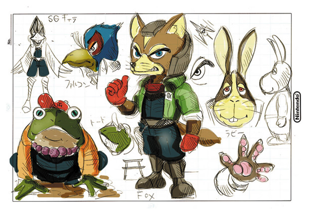 Takaya Imamura on Starfox: "I originally considered making the characters human, but Miyamoto overturned that and suggested making them animals.[...]The faces of the characters on Team Star Fox are based on staff members at the time. https://www.nintendo.com/super-nes-classic/interview-star-fox-2/