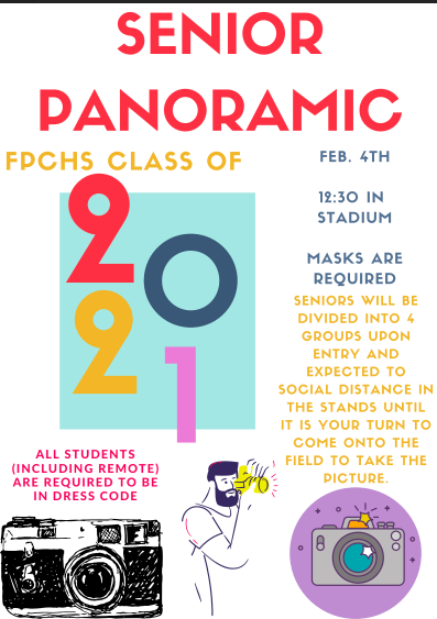 FPC_Yearbook's tweet photo. Hey @FPCHS it's Senior Panoramic Time... we will be filling the numbers 2021 with people and taking an overhead shot, so although friends can color coordinate, you won't be able to read messages spelled out on shirts. MASKS ARE REQUIRED. Thursday Feb  4th, 12:30, stadium https://t.co/ds1fwSXtUQ