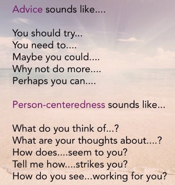 Advice vs person centredness, a useful tool for diabetes consultations where empowerment and ownership of effective self care are key 😉#gbdoc #doc