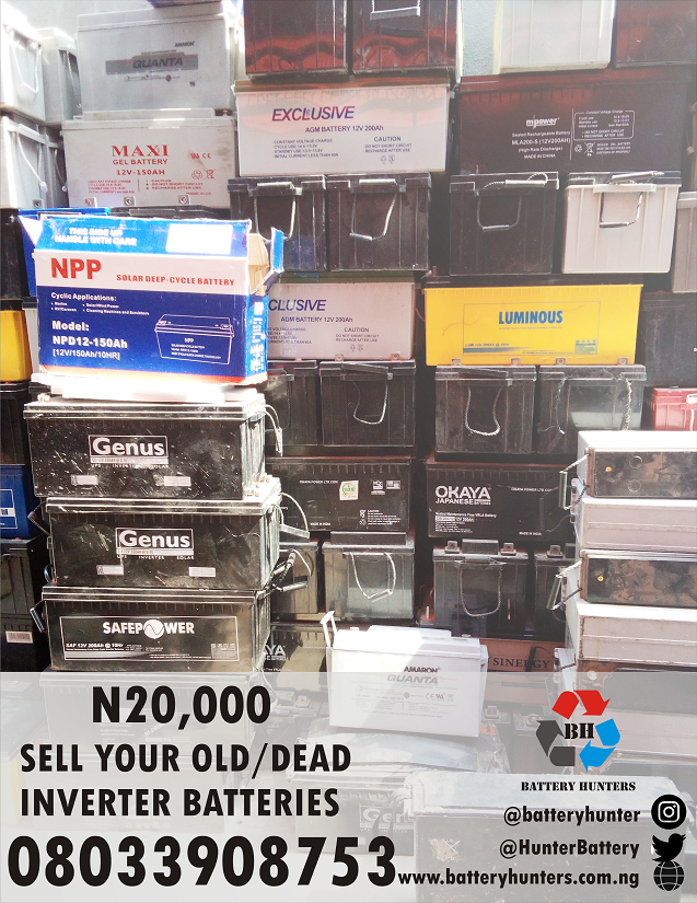 HunterBattery's tweet image. Don't store inverter batteries at home when they are old/dead, they contain chemicals harmful to the human body, much more sever in children
We are professionals in handling the disposal of your Lead-Acid batteries
Contact us tooday
#makemoney #scrapcars #SellingContent  #recycle