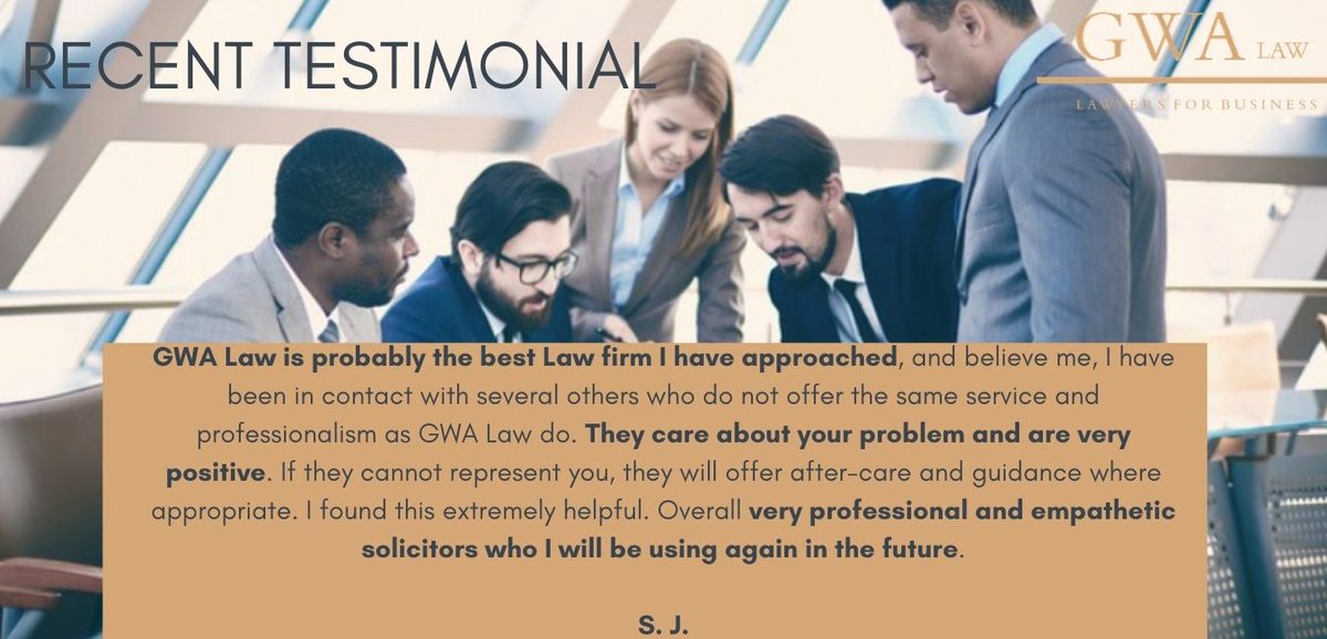 Another great testimonial we have received by a client of ours! 🎉

The testimonial was given after our client was helped by Drew Evans! Well done to Drew and the team!

If you require legal advice, get in touch today: gwalaw.co.uk/contact-us/

#testimonial #clientreview