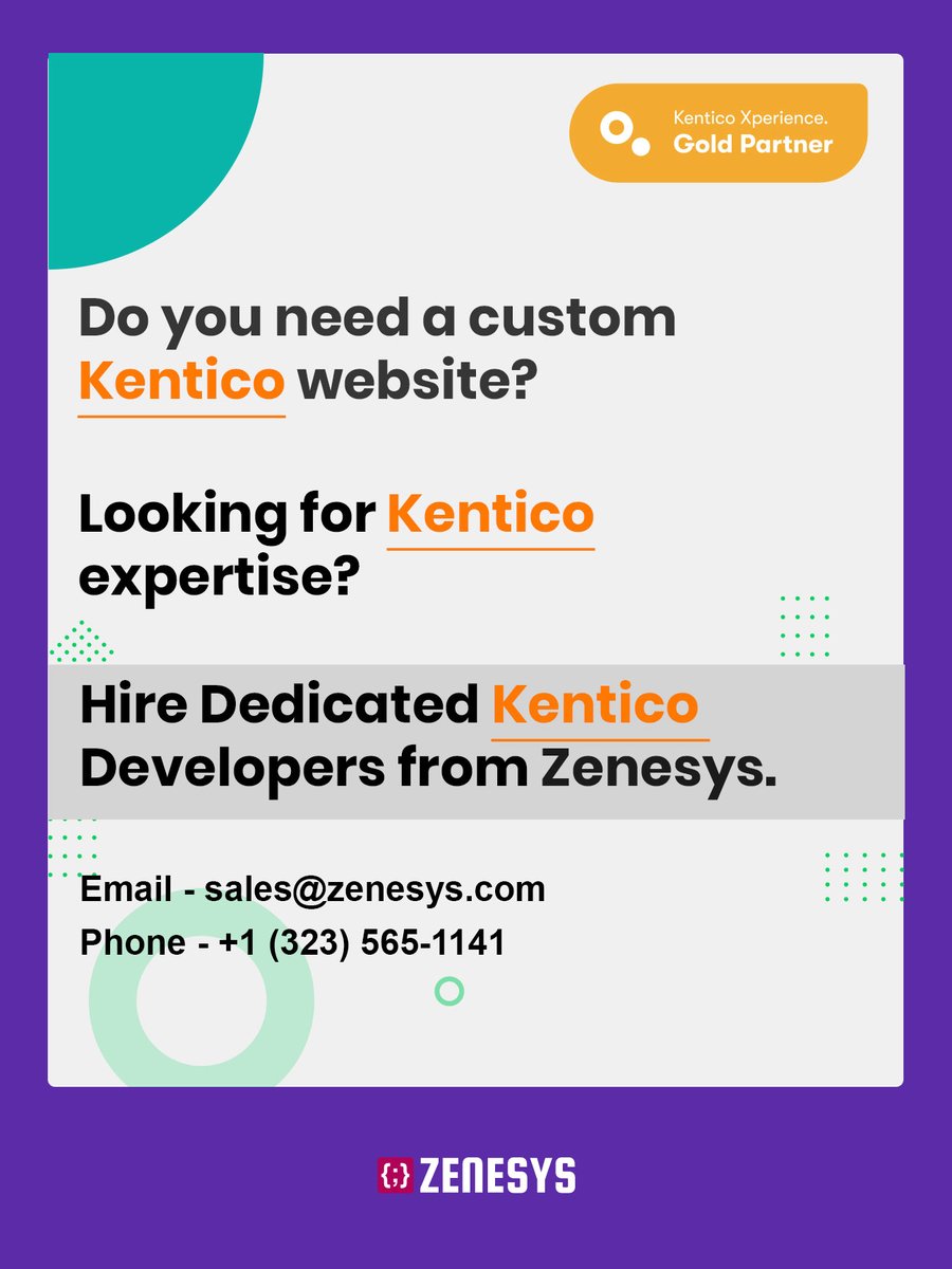 ZenesysTech's tweet image. Do you need a custom Kentico Website? Give us a chance to help you.
.
.
#kentico #kenticoxperience #kenticodevelopers #kenticodevelopment #kenticocms #website