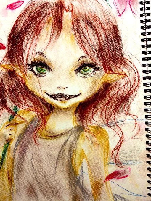 うぉぉ…中坊の時描いた絵が出てきた…
もっかいパステルやろうかな…… 