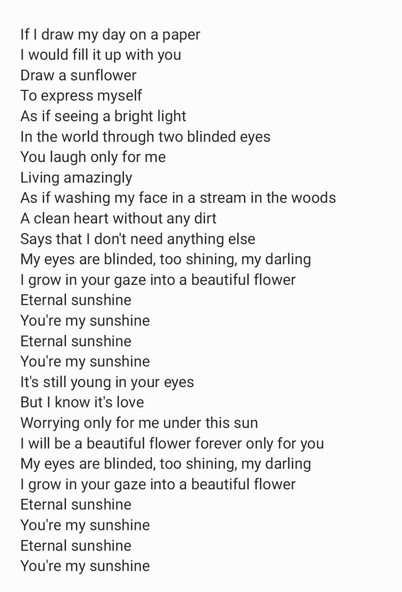 sloww노랑 on X: 'Eternal sunshine' lyrics (trans.) - song that