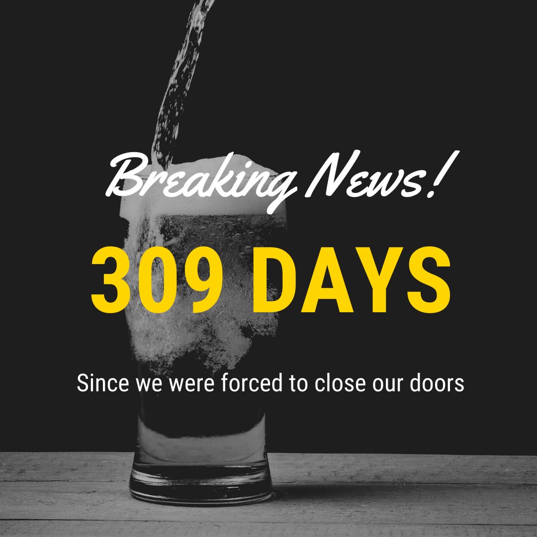 Today marks the 309th day since our bars were forced to close. We were told it would be for two weeks but we are at almost a year later with no end in sight. Please help #SaveOurBars and let us reopen like everyone else @NC_Governor! #ncga #ncpol