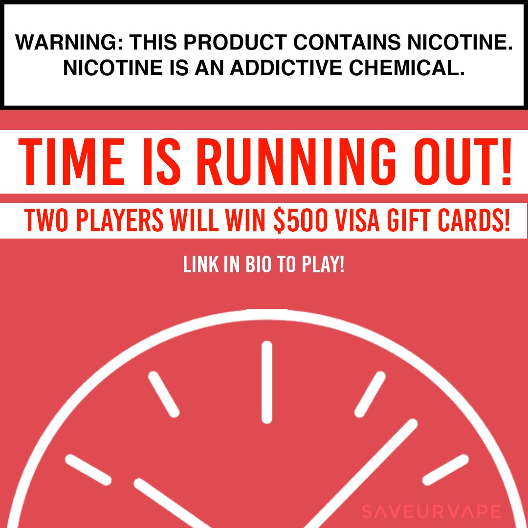 ENTER &amp; WIN $500!

Two players will win $500 Visa gift cards.

Follow the link in our bio &amp; may the odds be in your favor!

#saveurvape #svrfvapor #met4vapor #thestandardvape #jazzyboba #win #freemoney #giveaway #eliquid #vapediscount