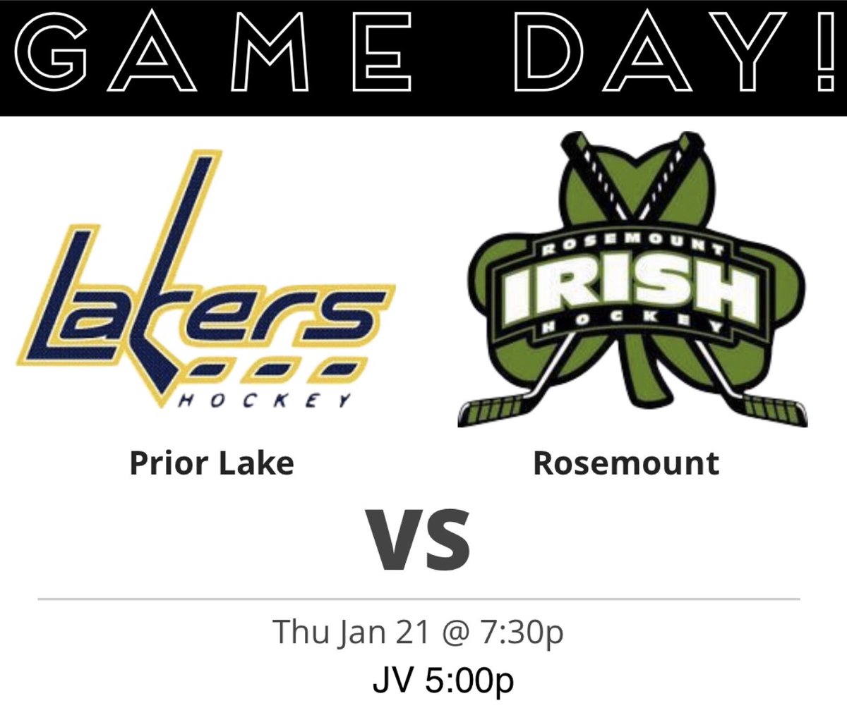 *NOT OPEN TO THE PUBLIC DUE TO COVID-19 MANDATE*

🚨Game Day🚨
🆚 Rosemount
⏱️ 7:30pm / JV 5:00pm
📍 Rosemount Ice Arena 
‼️Live Stream‼️

nfhsnetwork.com/events/rosemou…