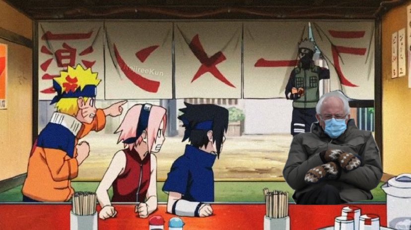 Kakashi ans Bernie know the importance of covering your face.