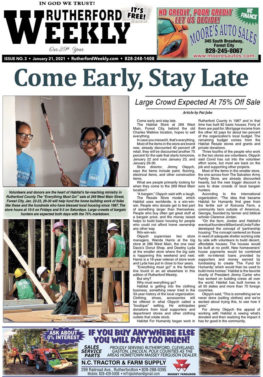 Be sure to pick up the newest issue of Rutherford Weekly or view online...
rutherfordweekly.com