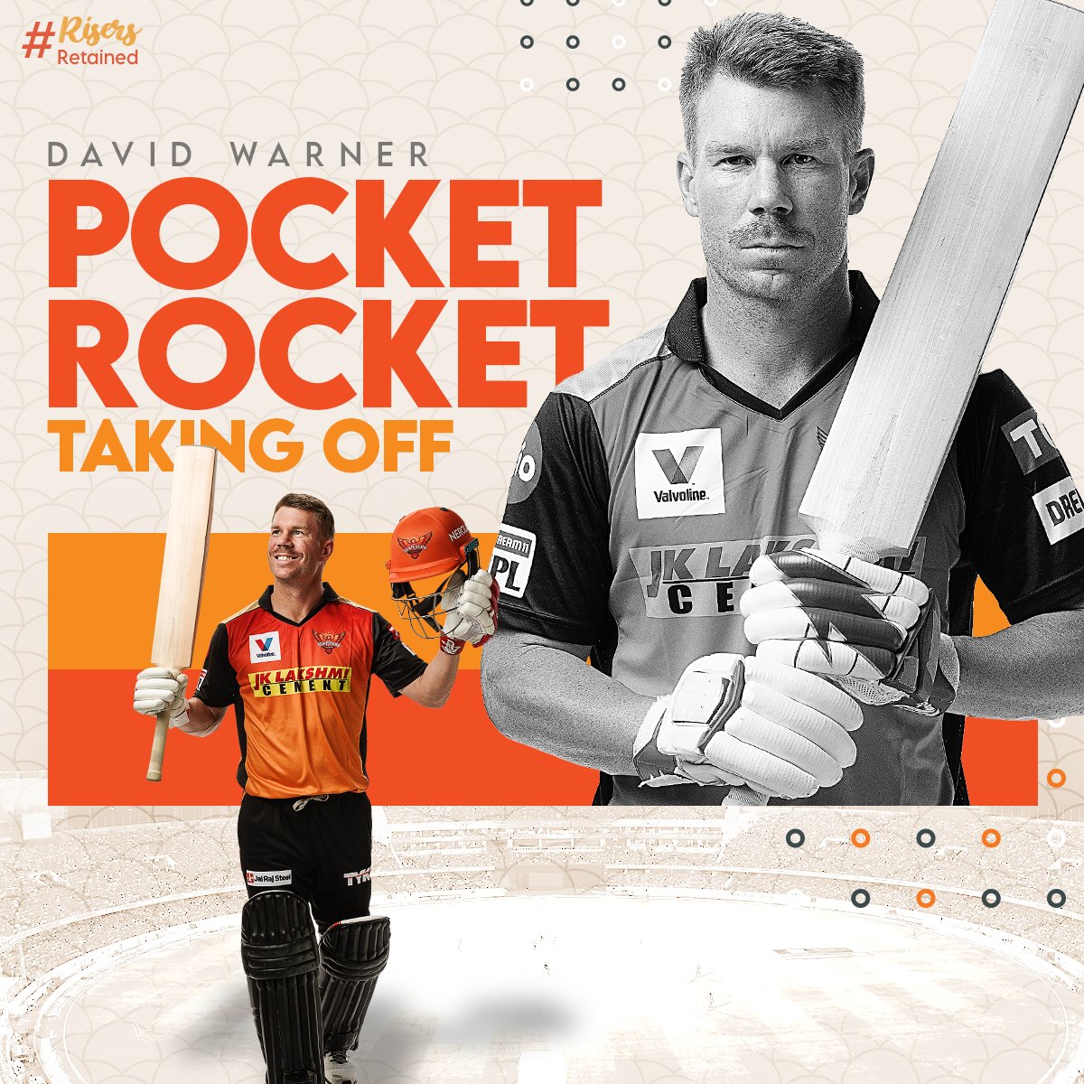 SunRisers's tweet photo. We snapped up @davidwarner31 & @BhuviOfficial in the 2014 #IPLAuction!
The rest, as they say, is history! ๐งก
#RisersRetained #IPLRetention #OrangeArmy #IPL2021 https://t.co/2YAdQK4ouB