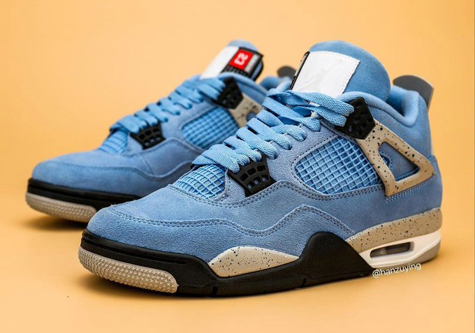 copmasterovic's tweet photo. Air Jordan 4 "University Blue"
Release Date: Mar 30th, 2021 (Tuesday)
Color: University Blue/Tech Grey/White/Black
Mens: $200
 Style Code: CT8527-400
https://t.co/PAp6ztPavb https://t.co/PiVLbrfnSs