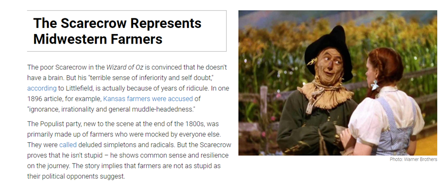  #LFrankBaum was the author of  #TheWizardOfOz & also a political reporter in the 1890s. He lived in  #SouthDakota for several years, giving him a close-up view of the rise of the Populist movement & the views of American  #farmers & workers https://www.ranker.com/list/hidden-symbols-in-wizard-of-oz/genevieve-carlton #IStandWithFarmers