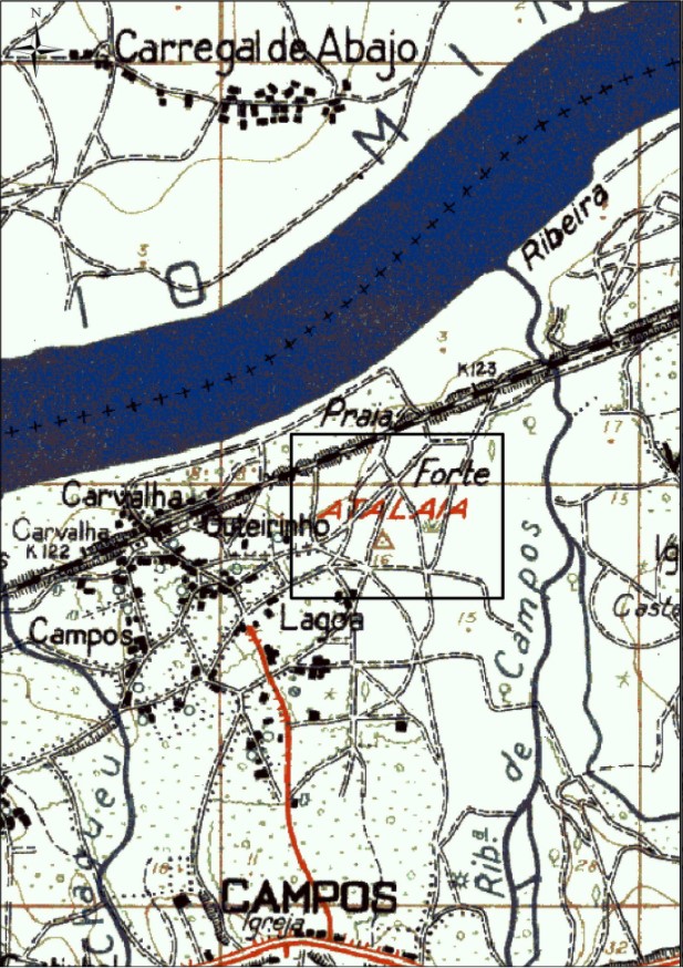(2/6) Historical sources mentioned a Modern Age fortress in Campos, built during the Portuguese War of Restoration (1640-1668). The area has been destroyed by an industrial estate, but the Portuguese military map (1953) included the toponyms watchtower and fort  #RomanFortThursday