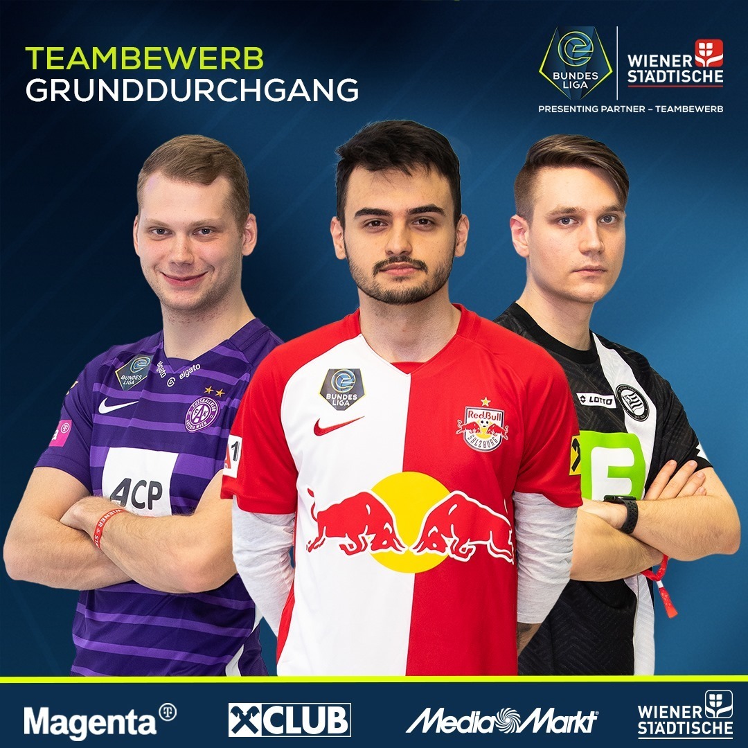 eBundesliga_at's tweet photo. 🚨 Anpfiff zum #Teambewerb presented by WIENER STÄDTISCHE 🎮 

Ab morgen zocken die 12 Klubs der Tipico Bundesliga im Grunddurchgang um wichtige Punkte und den Einzug ins Finale der #eBundesliga. Die Highlights und alle Topspiele gibt's bei LAOLA1 und https://t.co/Bj2Y2VuYiQ 📺 https://t.co/0X5g72CREY