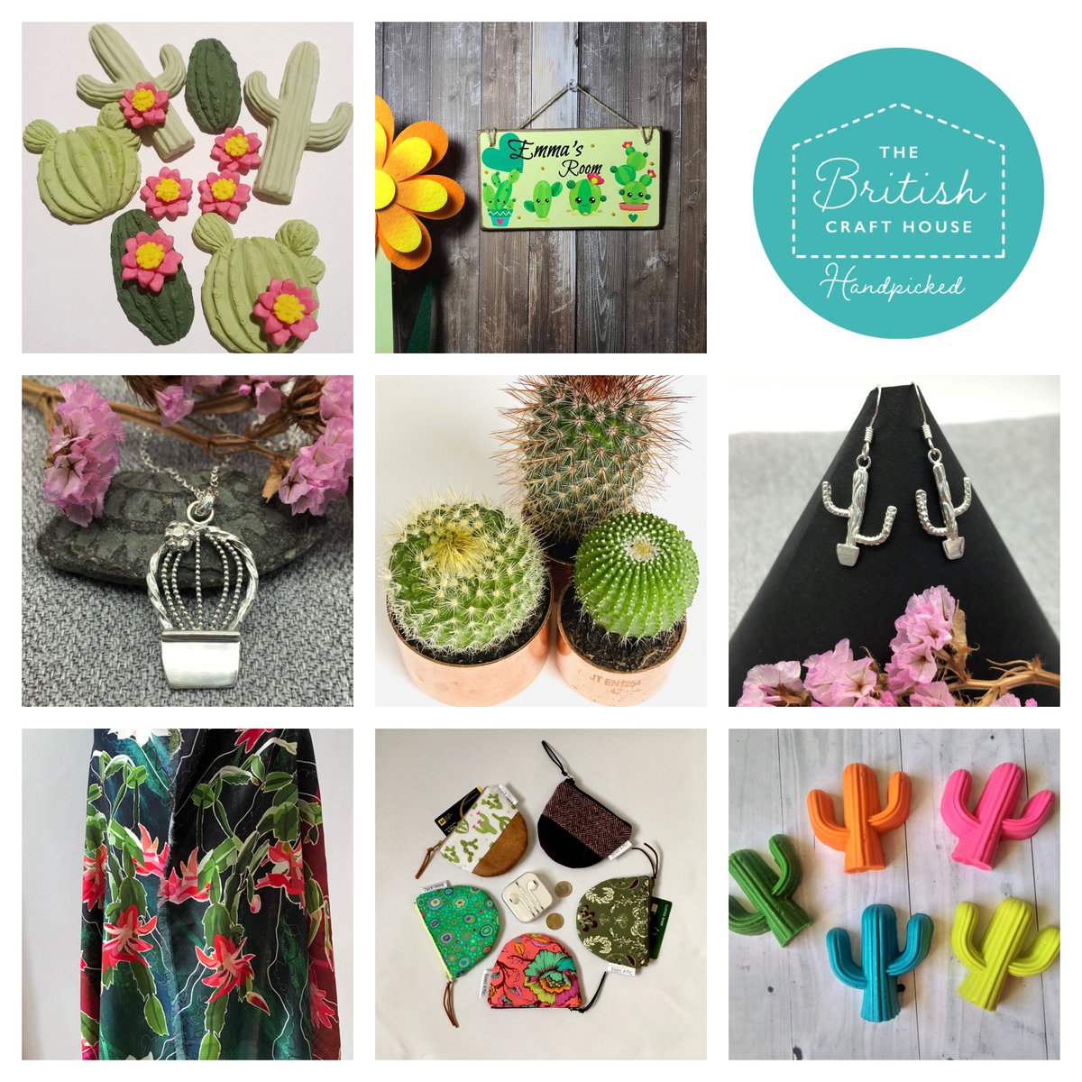 Thinking of hotter climates with this selection of cactus inspired good on <a href="/BritishCrafting/">BritishCraftHouse</a> from <a href="/SilverCraftistr/">Anne Tindal</a> <a href="/copperandblonde/">Copper and Blonde</a> @flamboyant26 <a href="/YoxallHandmade/">YoxallHandmade</a> <a href="/Beesatticmakes/">Bernice Goddard</a> <a href="/napetextiles_K/">Kay@napetextiles</a> #teamtbch