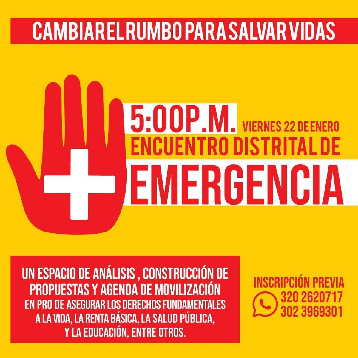⚠️ <a href="/Bogota/">Alcaldía de Bogotá</a> colapsó y estamos en crisis.Necesitamos cambiar el rumbo para salvar vidas.
Unámonos para encontrar salidas. Viernes 22 de Enero de 2021, 5:00 P.M. - Encuentro Distrital de Emergencia:
*Inscripciones en el link: forms.gle/GLjQekmswHBFkz…