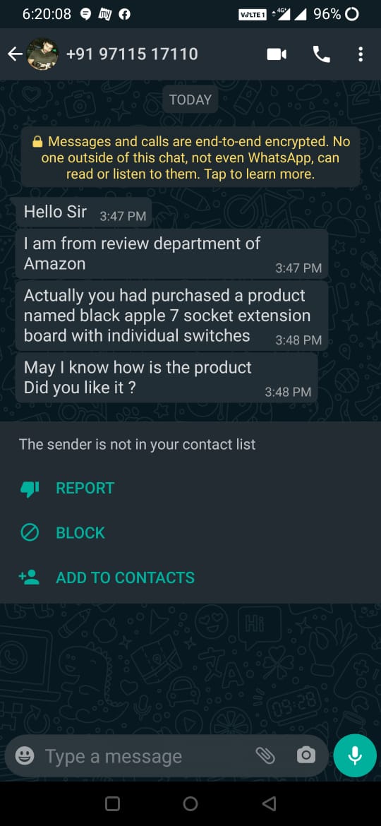Numeroequity's tweet photo. #amazon why am I getting messages from dealers delivery man etc on private message? Is it safe for them to message me like this? Please do not take privacy lightly  and hope you take strict action
@amazon @amazonIN @AmazonHelp @cyber @MahaCyber1 @Flipkart @JeffBezos https://t.co/g2UXciydZk
