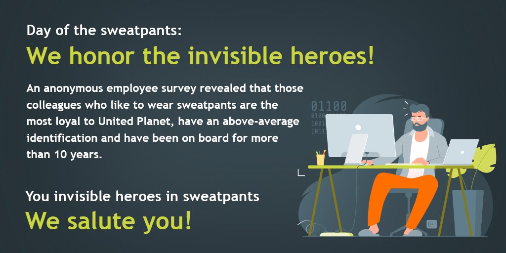 Our hot tip: companies should buy sweatpants for their employees.