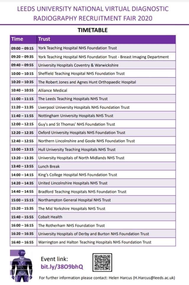 We are up to 88 registrants for Monday’s recruitment fair already! Don’t forget to register or you will not receive the link or recording for zoom. Exciting opportunities from lots of different trusts! #radiographyrecruitment