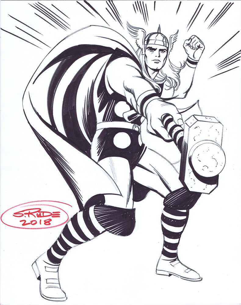 RT @steverudeart: A black and white marker commission of Thor from 2018, enjoy #thor #marvel https://t.co/hQvPtBI0WC