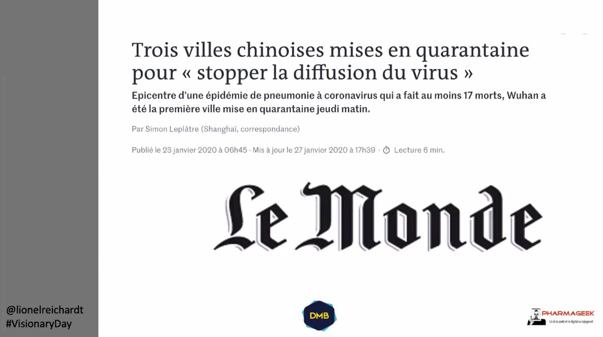 #esanté 
Il y a 1 an, jour pour jour, on parlait déjà de la Covid-19 dans les journaux 

#VisionaryDay #MBADMB