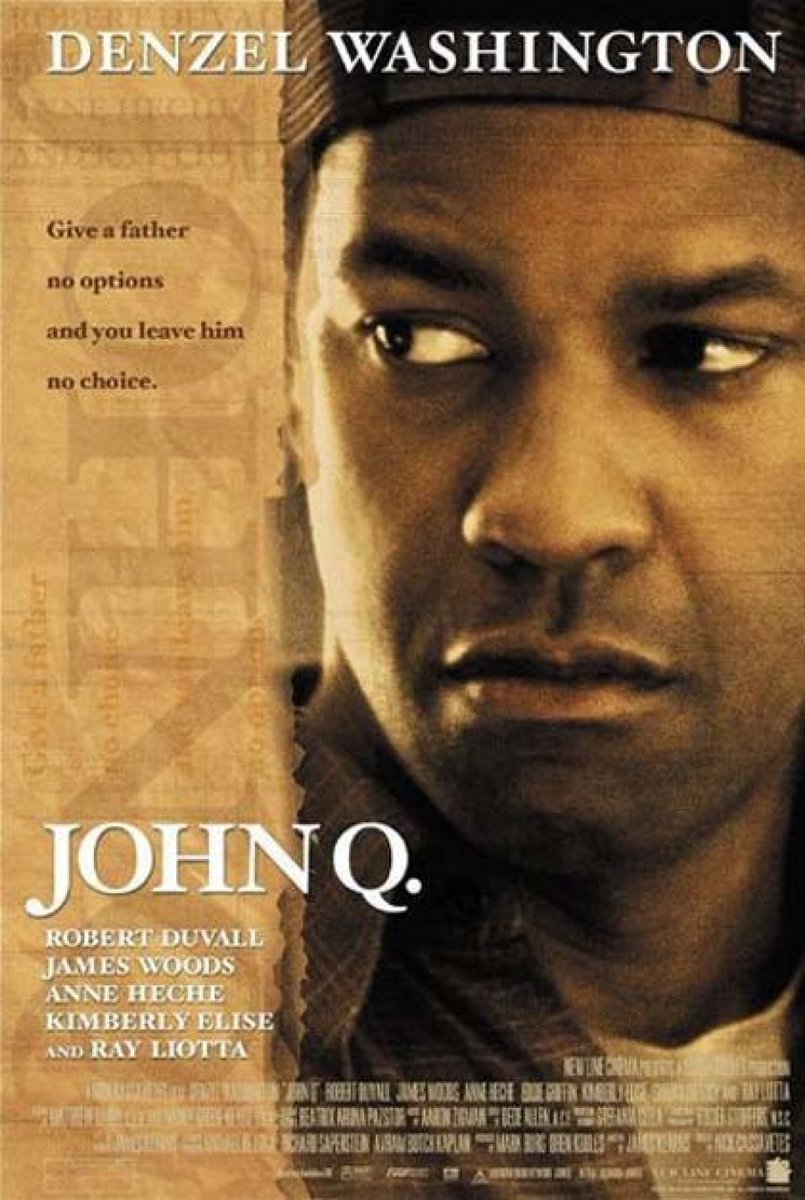 #NowWatching JOHN Q. #NickCassavetes #DenzelWashington #RobertDuvall #KimberlyElise #JamesWoods #RayLiotta #AnneHeche #EddieGriffin #ShawnHatosy #DanielESmith #DavidThornton #EthanSuplee #KevinConnolly #PaulJohansson #LauraHarring #HeatherWahlquist #ObbaBabatunde #HeadInjuryFilm