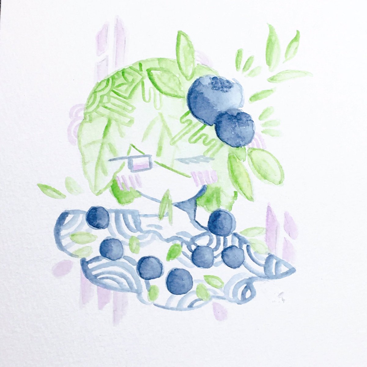 おりみみ On Twitter フルーツ 顔彩は良き ミカン ブルーベリー イラスト