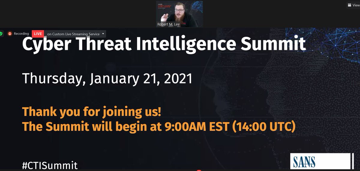 sansforensics's tweet image. And we are ON! The 2021 #CTISummit starting with opening remarks by @robertMLee. Register here: sans.org/u/17xM