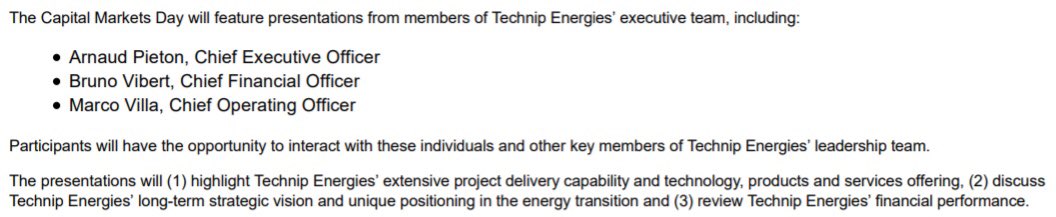 You want a catalyst? You got it. On Jan. 28th,  $FTI is hosting a Capital Markets Day dedicated to Technip Energies (spin-off). The presentation will highlight “Technip Energies long-term strategic vision and unique positioning in the energy transition.”