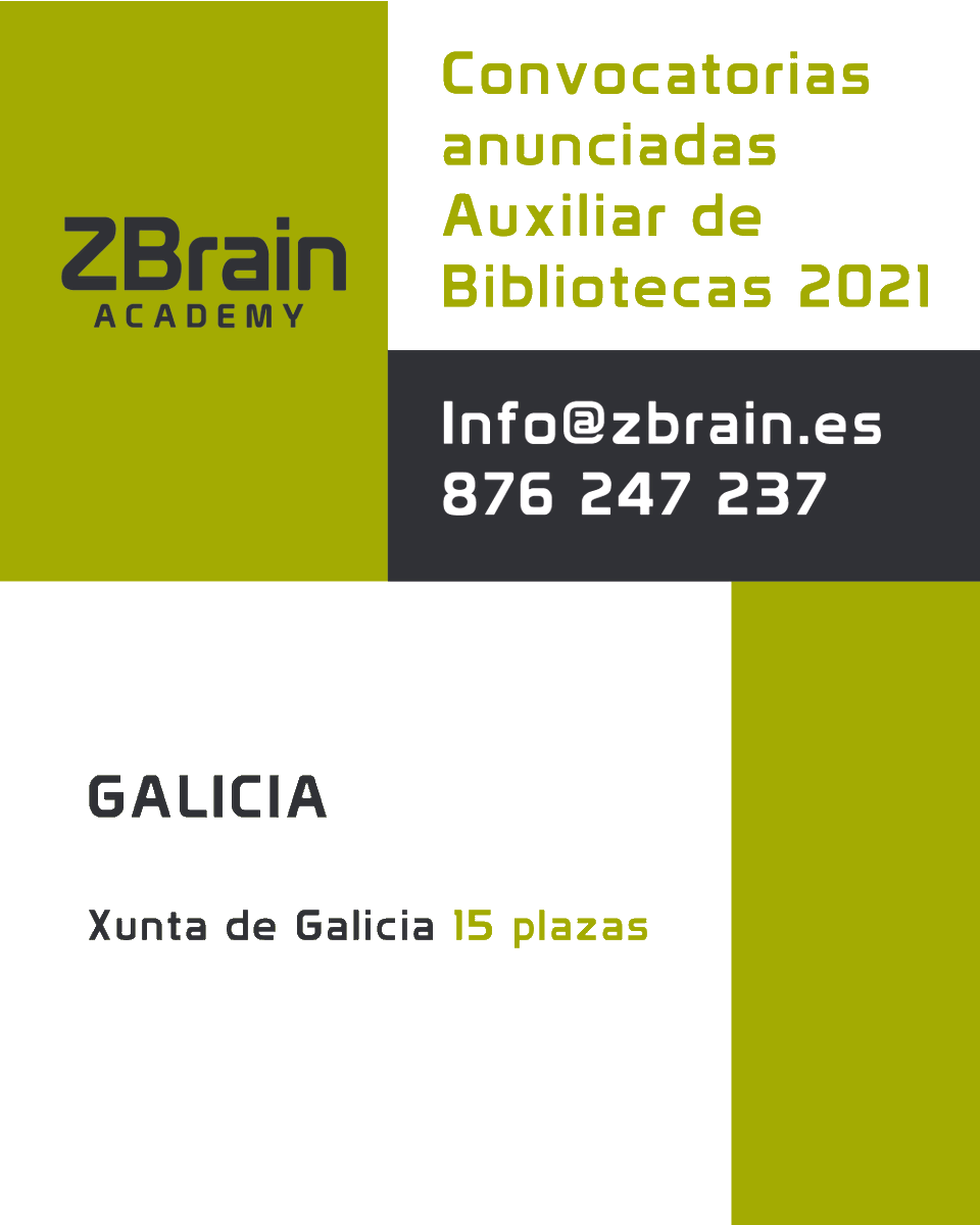 ZBrain_Edu's tweet photo. ¡Convocatorias anunciadas #Auxiliardebibliotecass 2021!
¿Quieres prepararte con Nosotros?
Solicita información
876 247 237 - Info@Zbrain.es 
#Oposiciones #EmpleoPublico #Biblioteca #Galicia #XuntadeGalicia https://t.co/k4HJnUnYjq