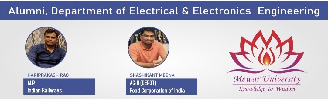 universitymewar's tweet photo. Alumni, Department of Electrical & Electronics Engineering
#MewarUniversity
#KnowledgetoWisdom
#EducationForExcellence
#alumni
#alumniassociation
#ElectricalAndElectronics
Mewar University
https://t.co/683oO75w5s https://t.co/owiAWAD7yW